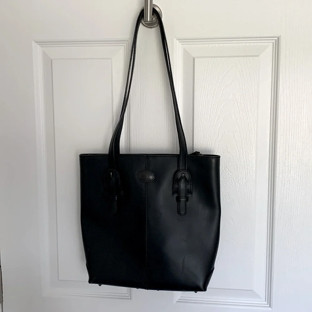 Cristian made in Italy black leather tote bag